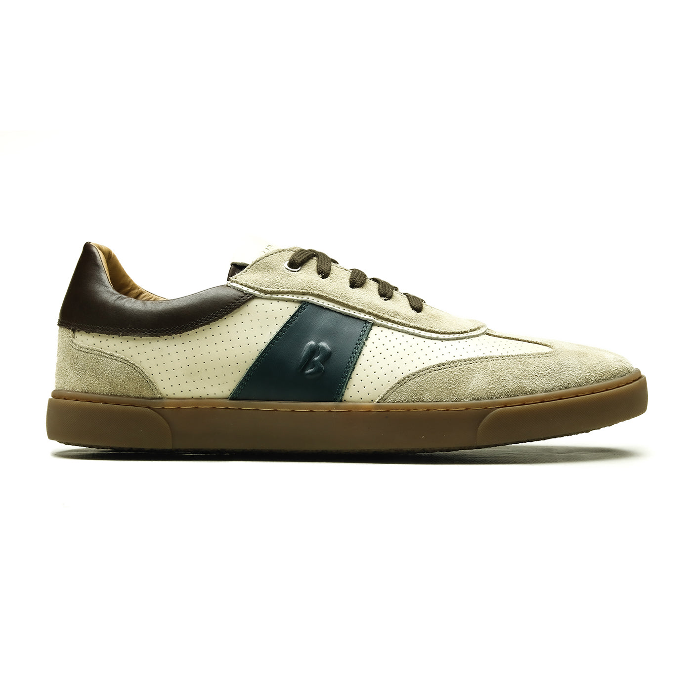 Manchester Chaussures Homme (Sneaker) Combi Daim Naturel Crust Brut Vert