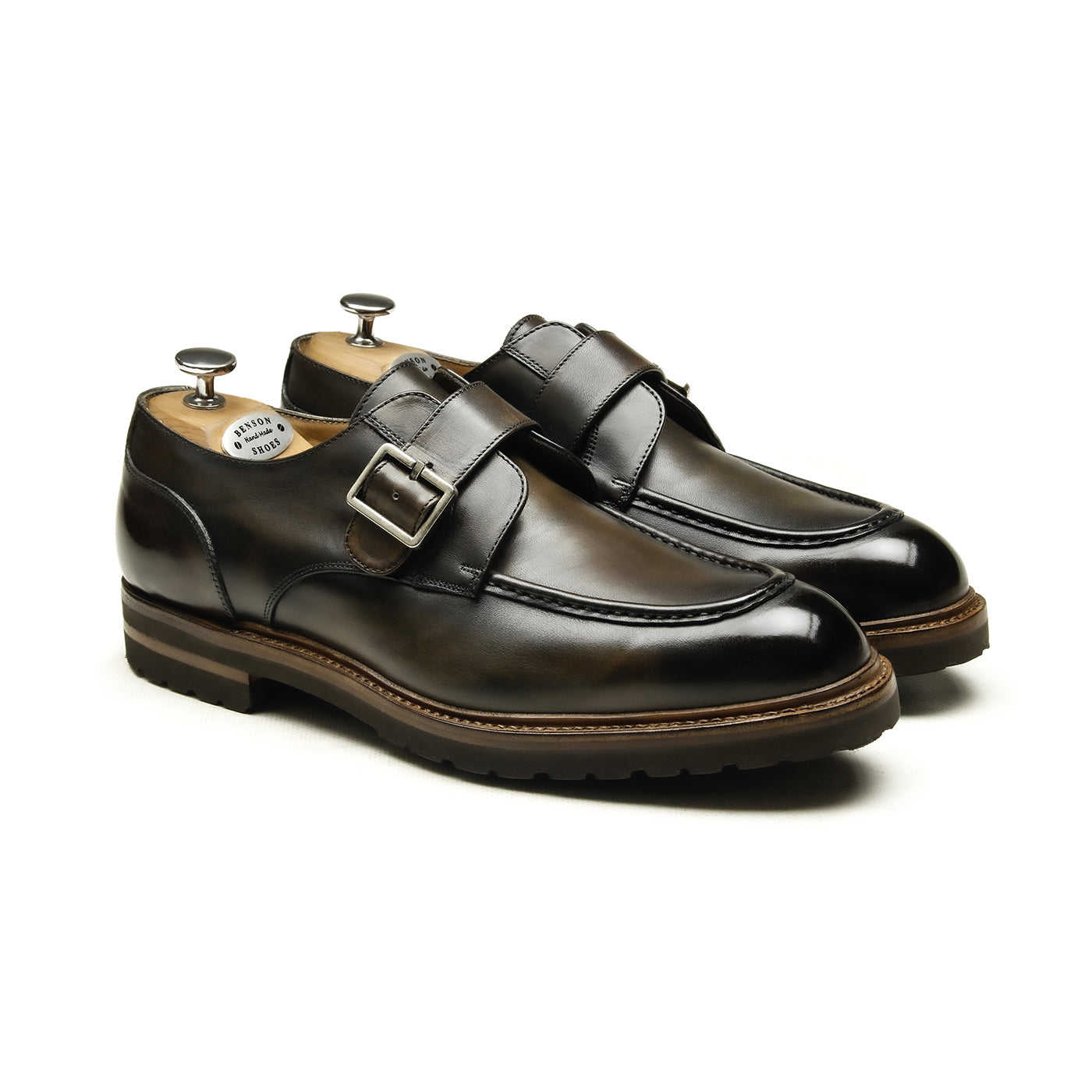 Andrew Chaussures Homme Monk (Boucles) Fumé Marron