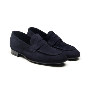 Dover - Chaussures homme Loafer (Mocassin) Daim Bleu Marine BENSON SHOES